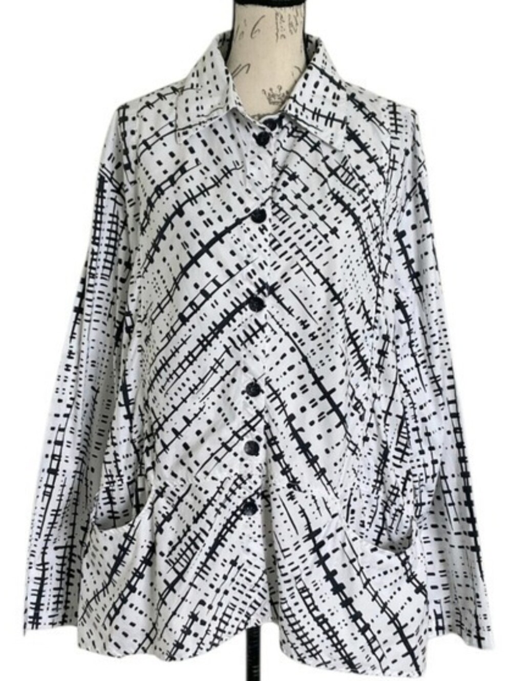 Dress To Kill Button tunic Shirt top One size OSFA Art To Wear Lagenlook Cotton